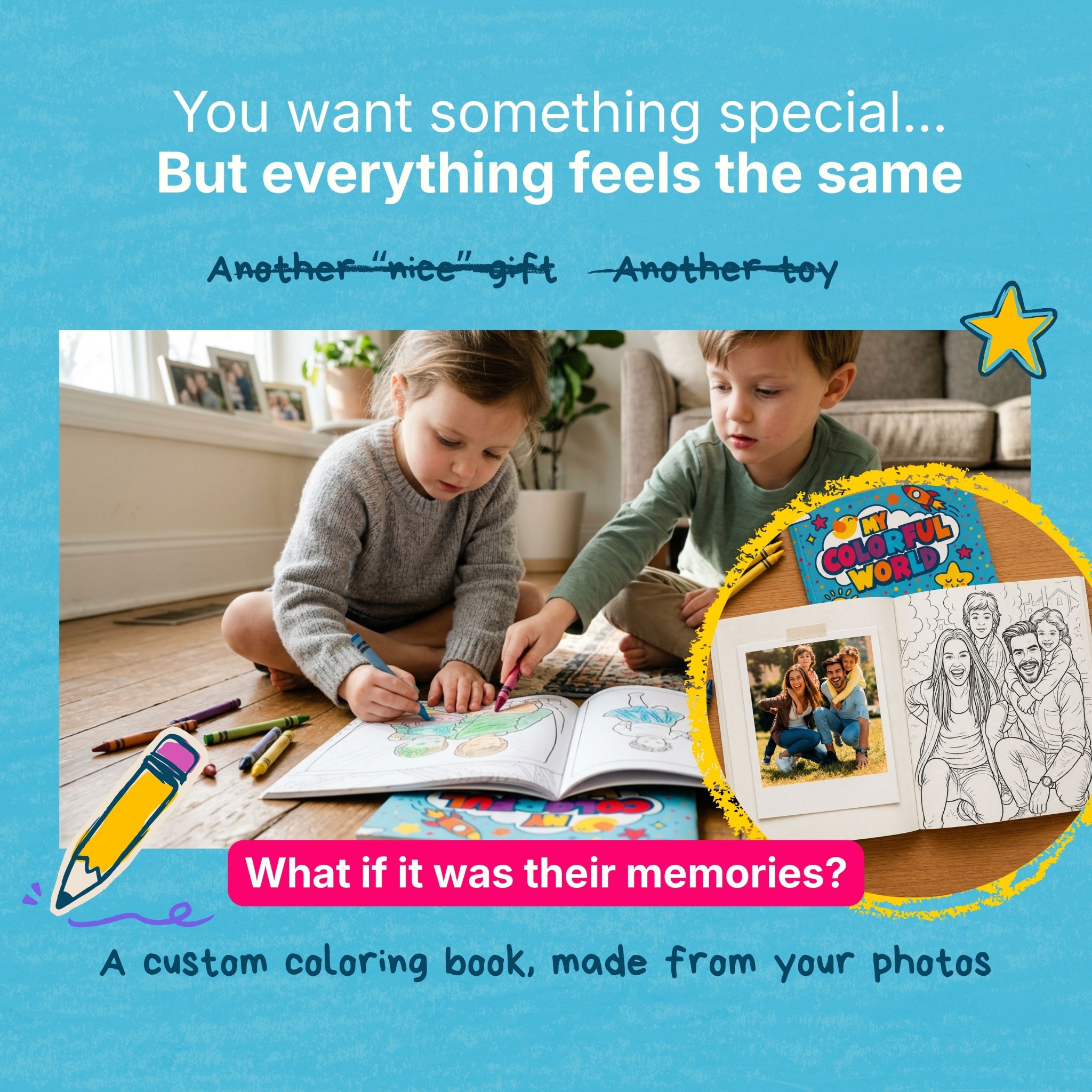 My Colorful World - Customized Coloring Books From Photos Facebook ad
