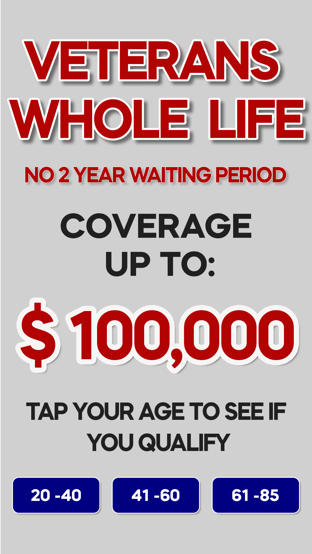 Veteran Life Insurance Facebook ad