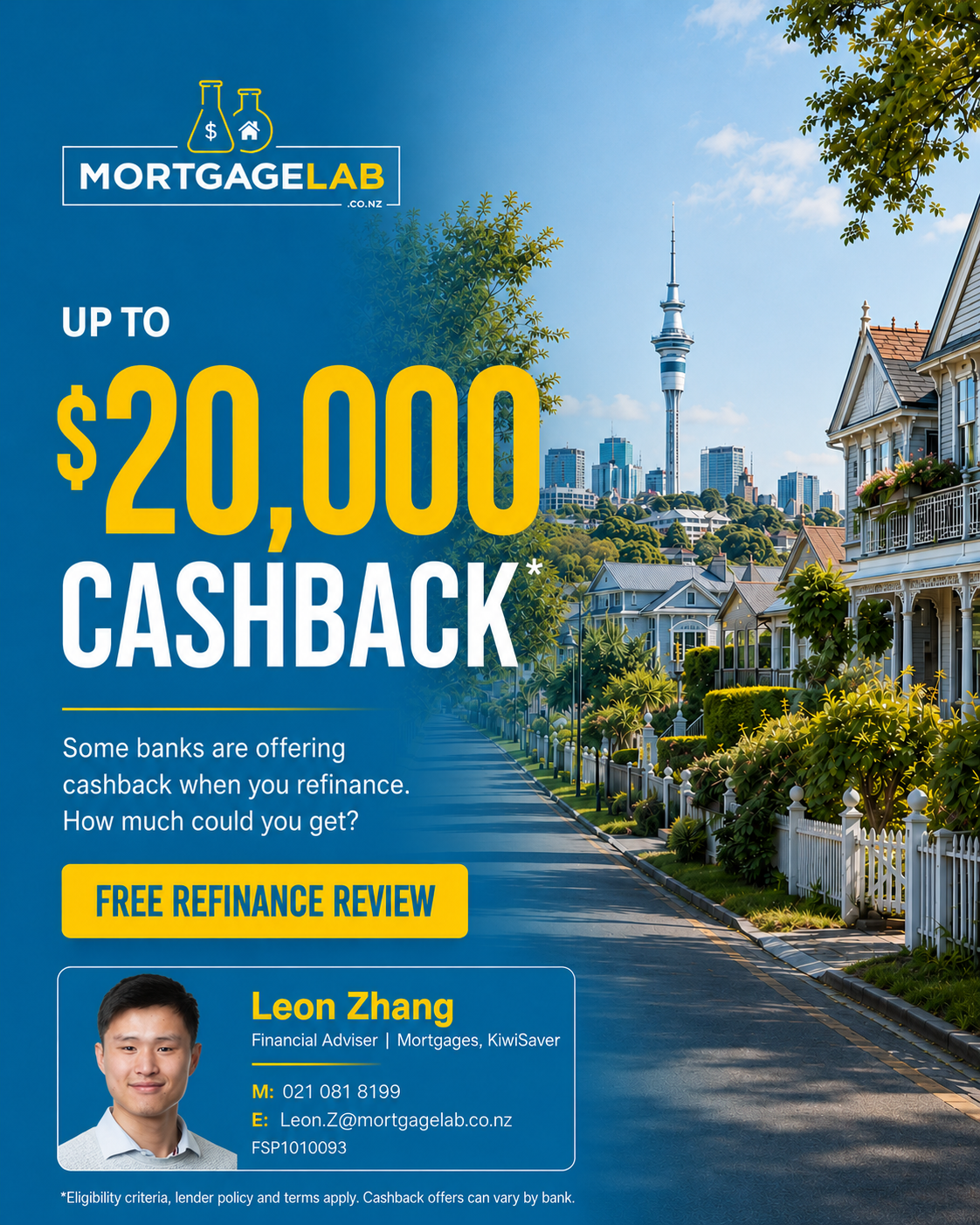 Leon Zhang - Financial Adviser: Mortgages & KiwiSaver Facebook ad from Jun 23, 2026