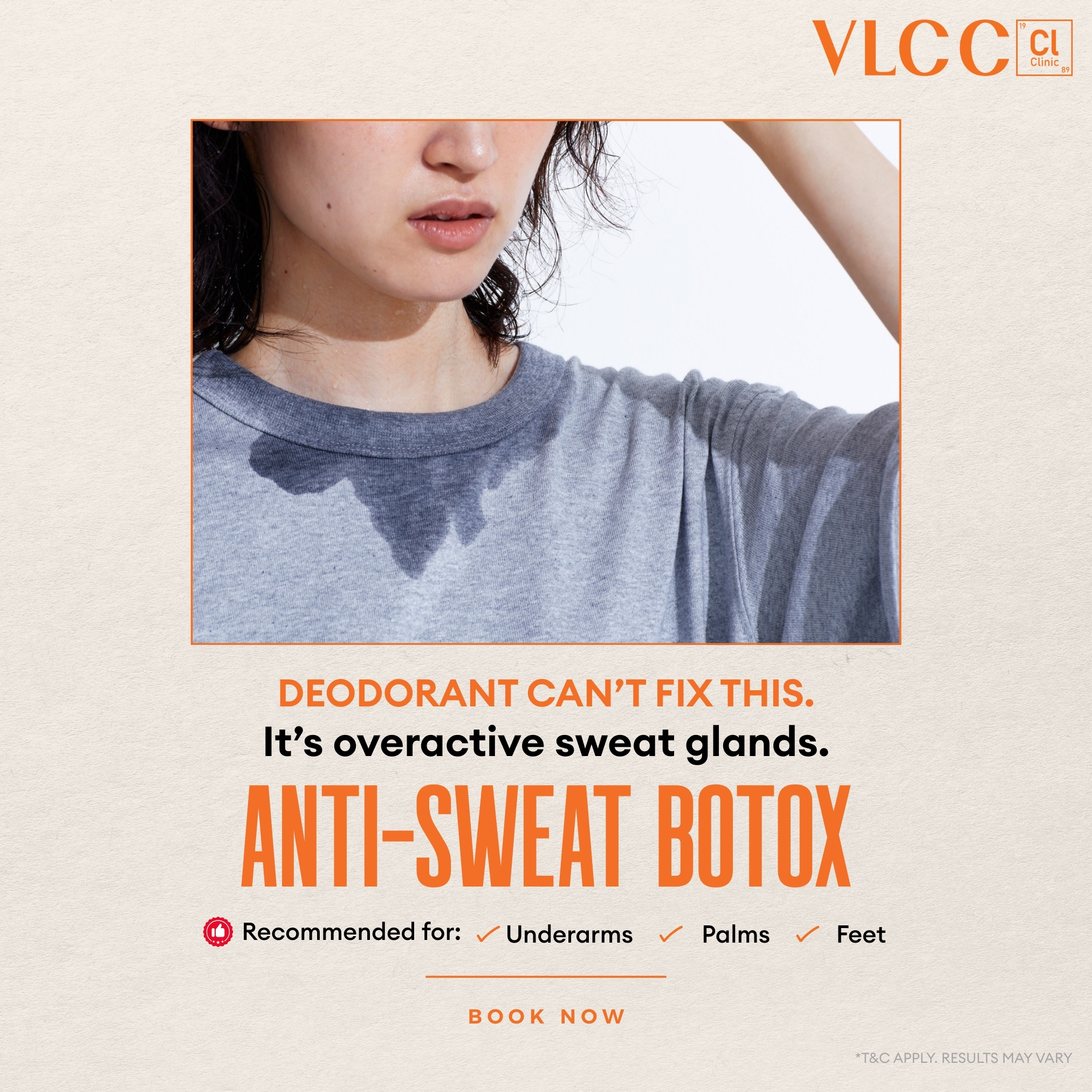 VLCC UAE Facebook ad: Tired of excessive sweating ruining your day?