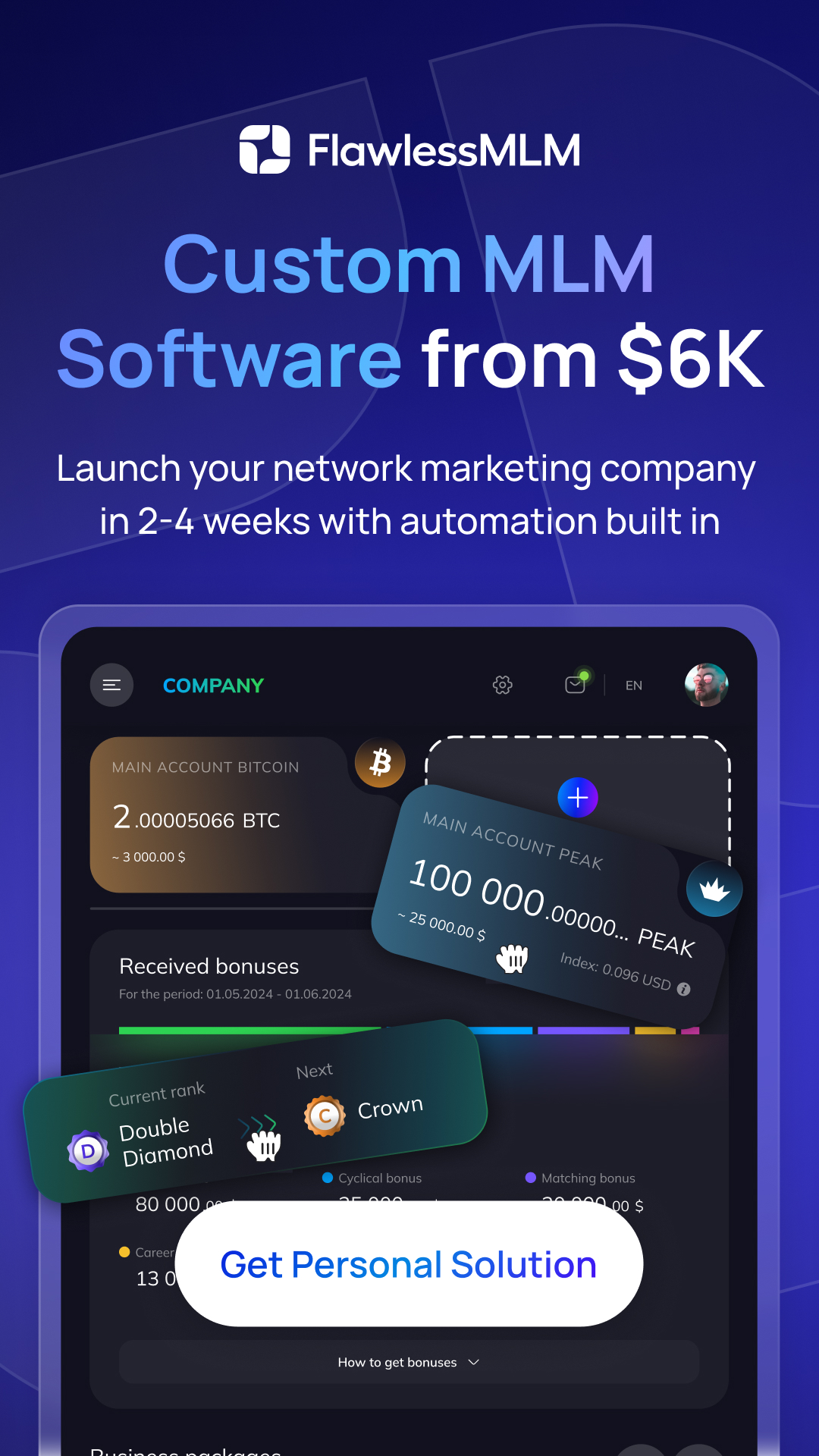 FlawlessMLM Global Facebook ad: White-Label MLM Infrastructure