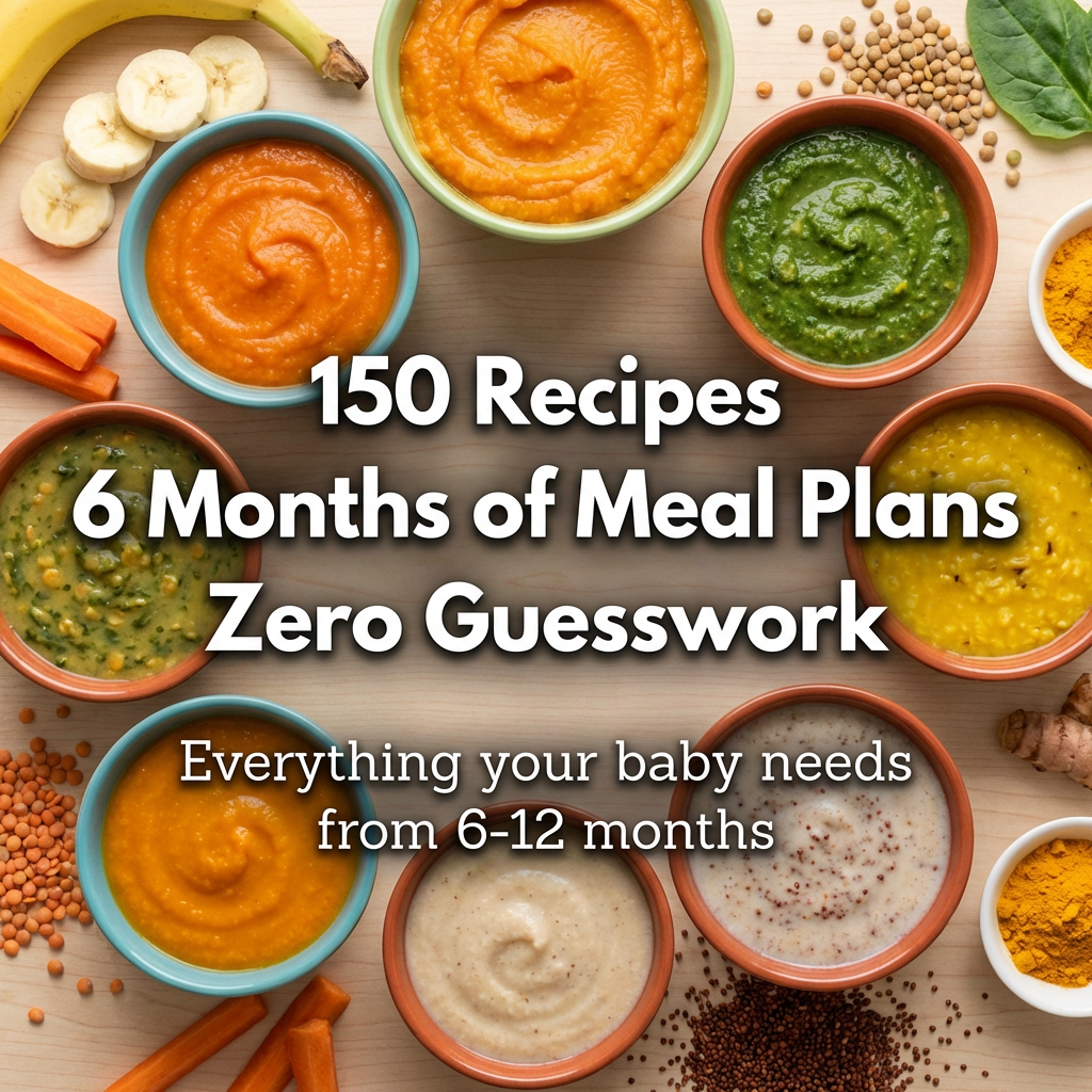 The Little Born Facebook ad: 150 Recipe Ideas + Simple Daily Meal Plan for 6-12 Month…