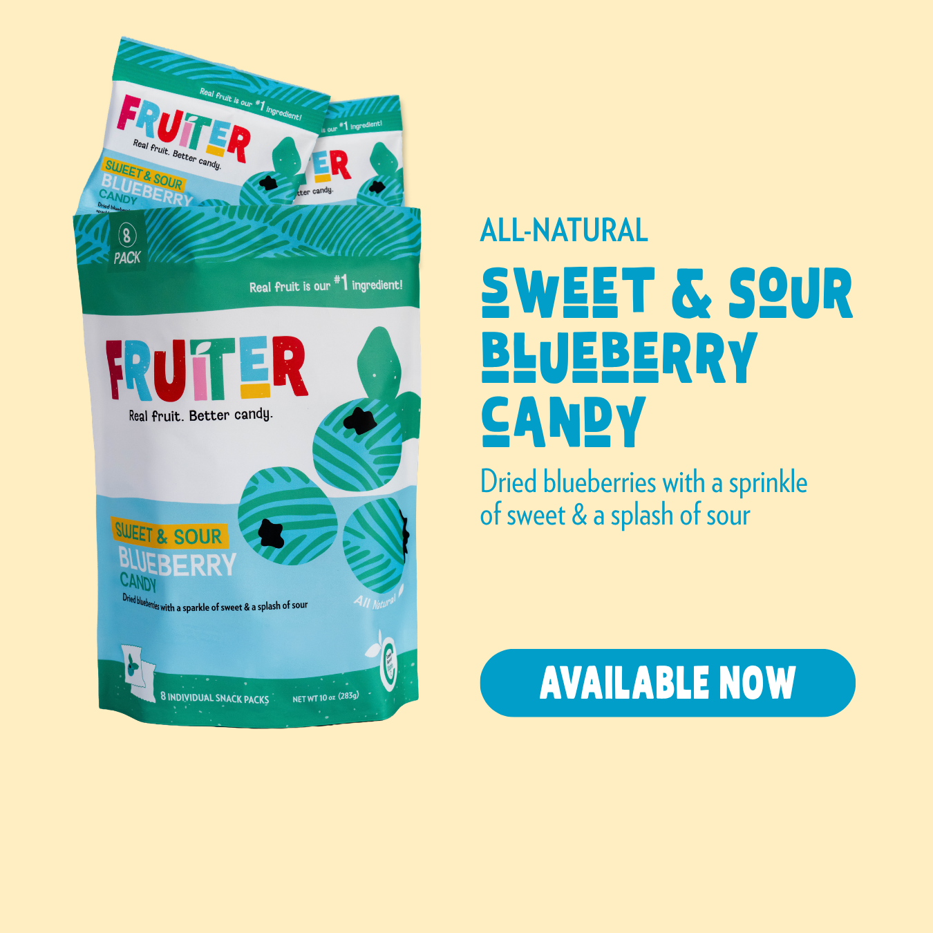Fruiter Facebook ad: Better-for-you candy.