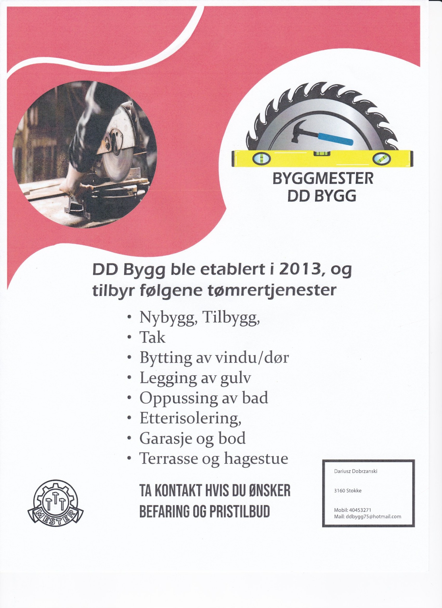 DD BYGG Byggmester Facebook ad: DD BYGG Byggmester