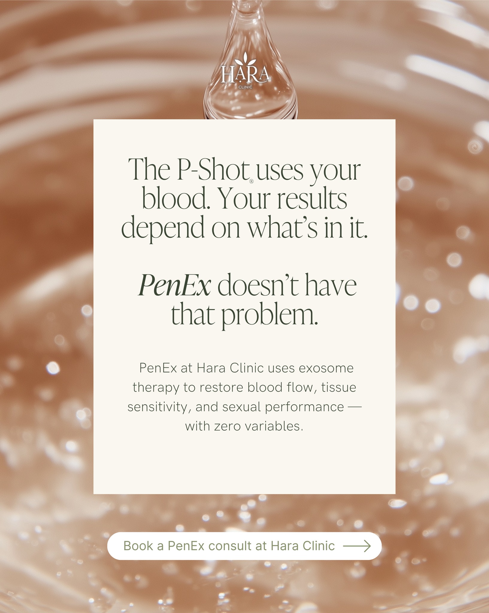 Hara Clinic Facebook ad: The P-Shot is good.