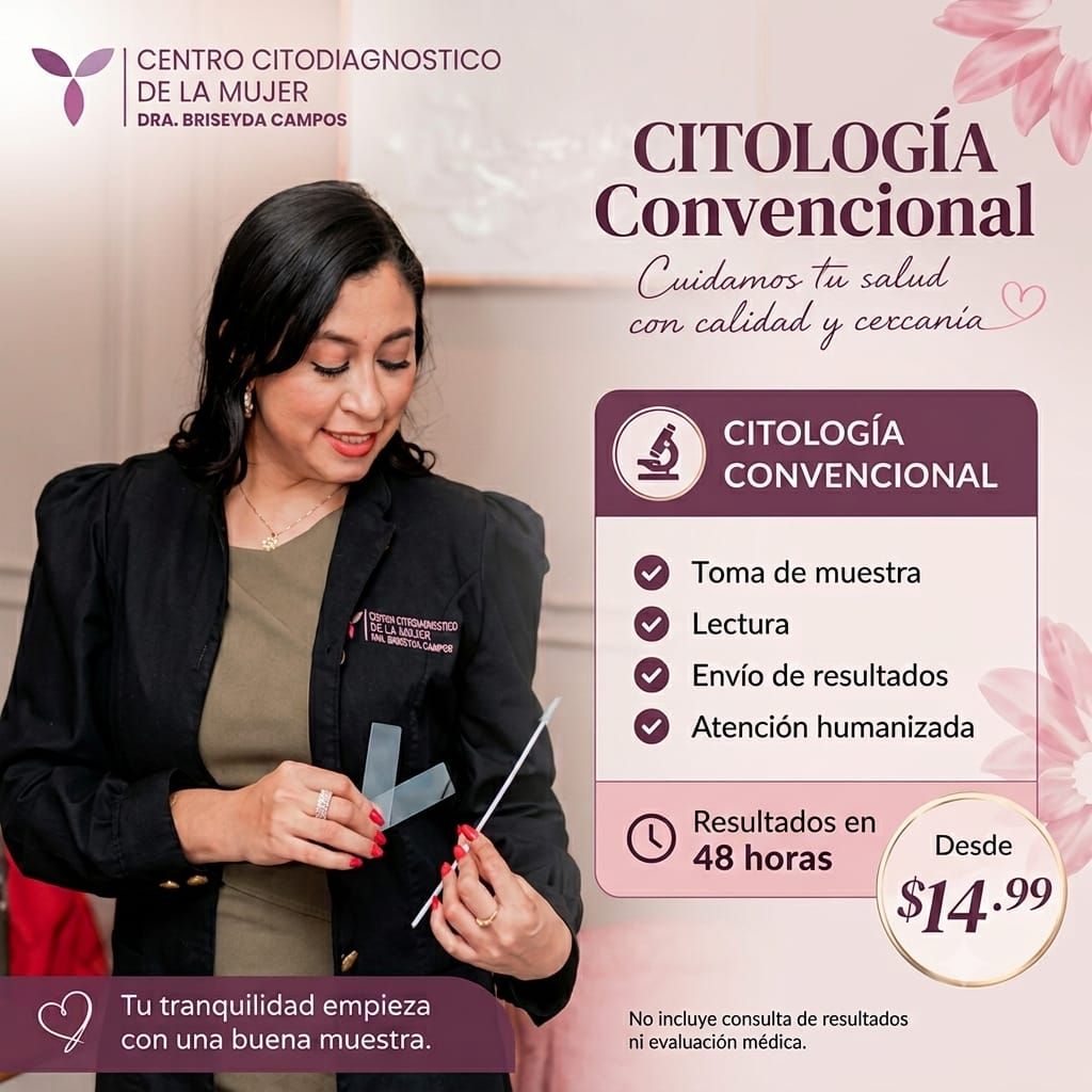 Centro Citodiagnóstico de La Mujer / Dra. Briseyda Campos Facebook ad: Un examen sencillo hoy puede darte tranquilidad por…