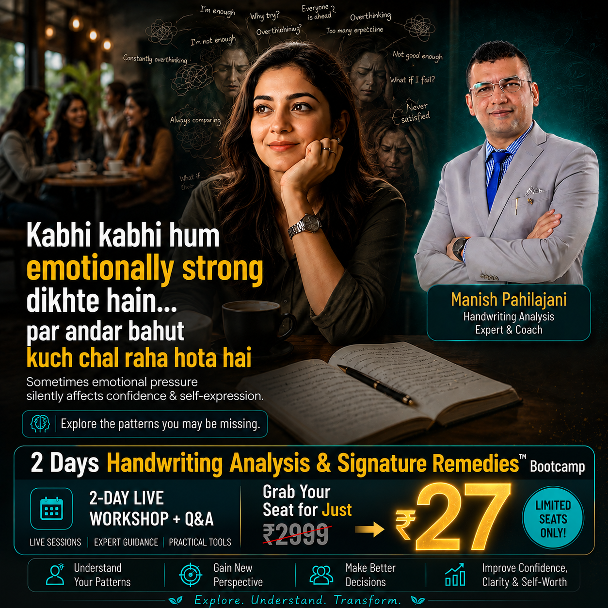 Manish Pahilajani Facebook ad: Register For 2 Days Handwriting Analysis & Signature…