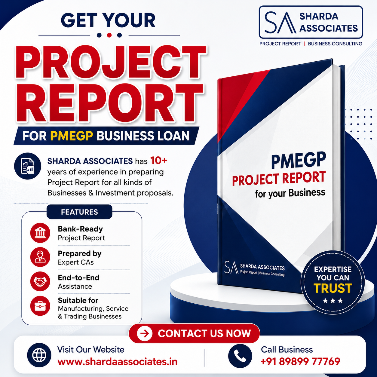 Sharda Associates Facebook ad: Get Bank-Ready PMEGP Project Report