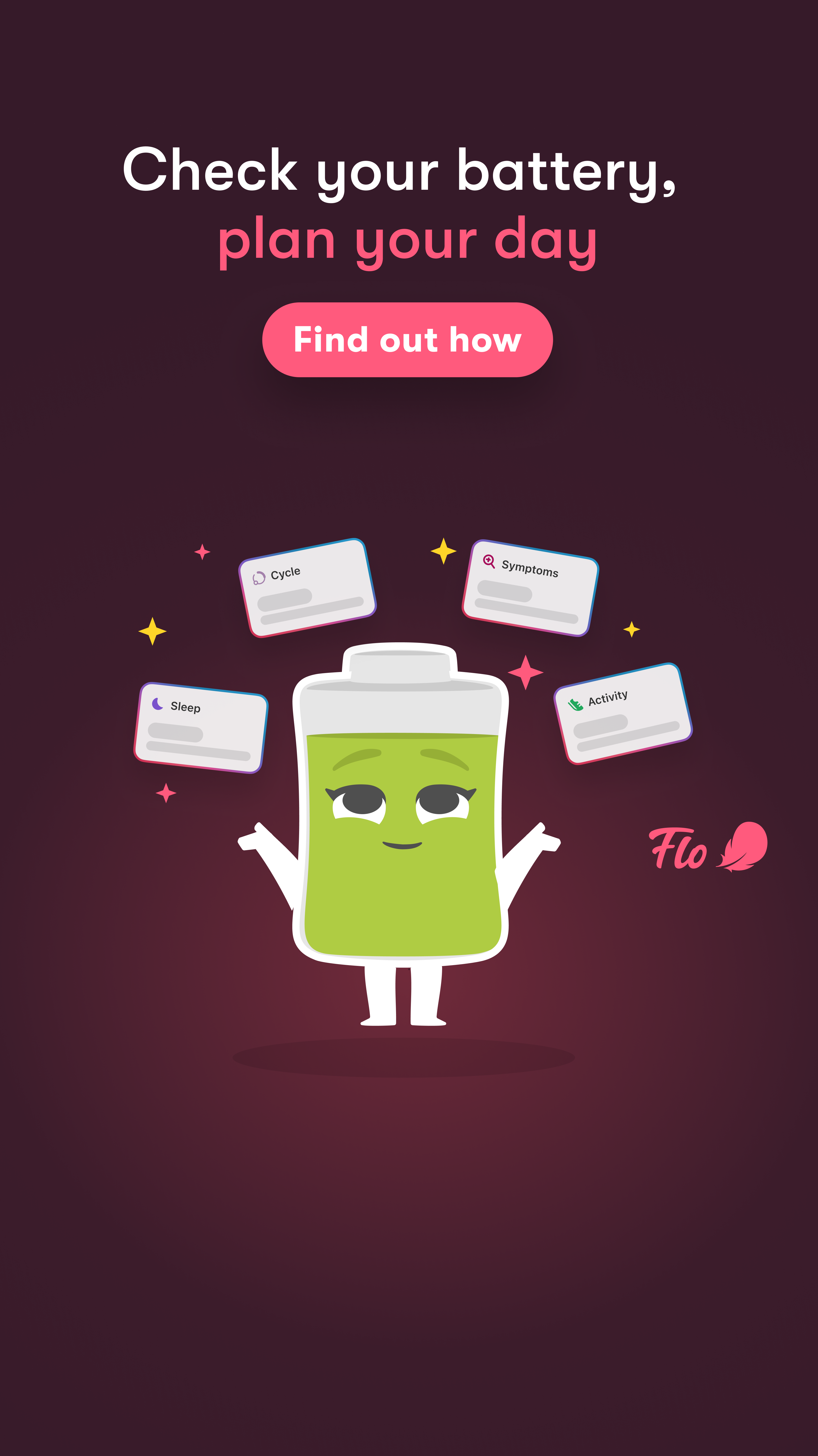 Flo Health App Facebook ad: Start using Flo today!