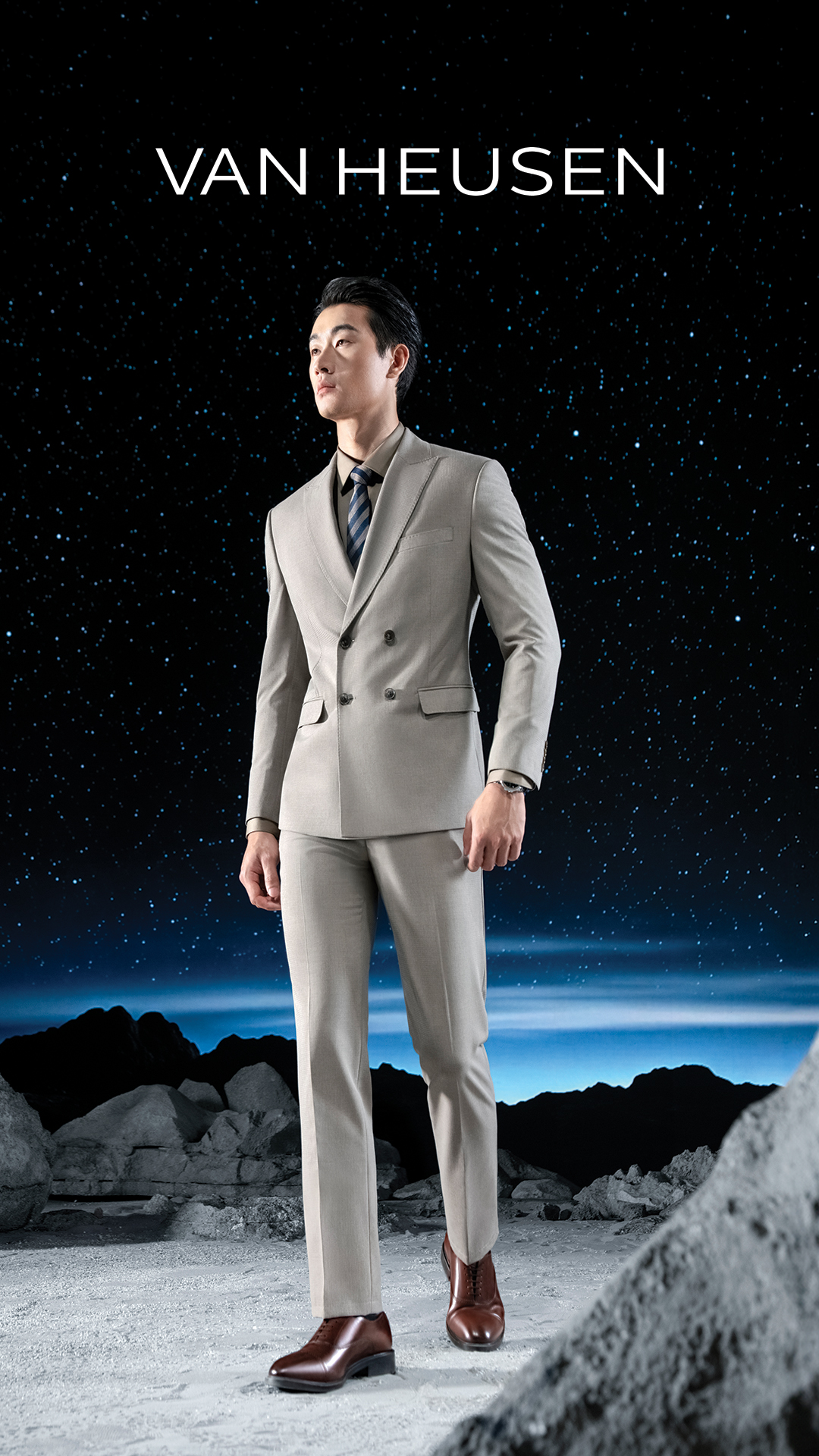 Van Heusen Facebook ad: From the first meeting to the last, formalwear…