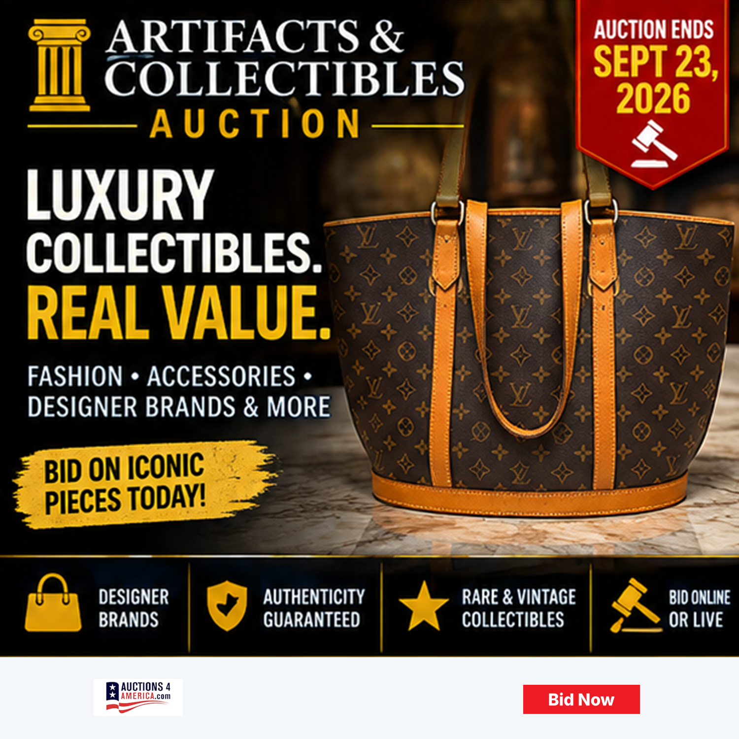 Auctions4America Facebook ad from Sep 19, 2026