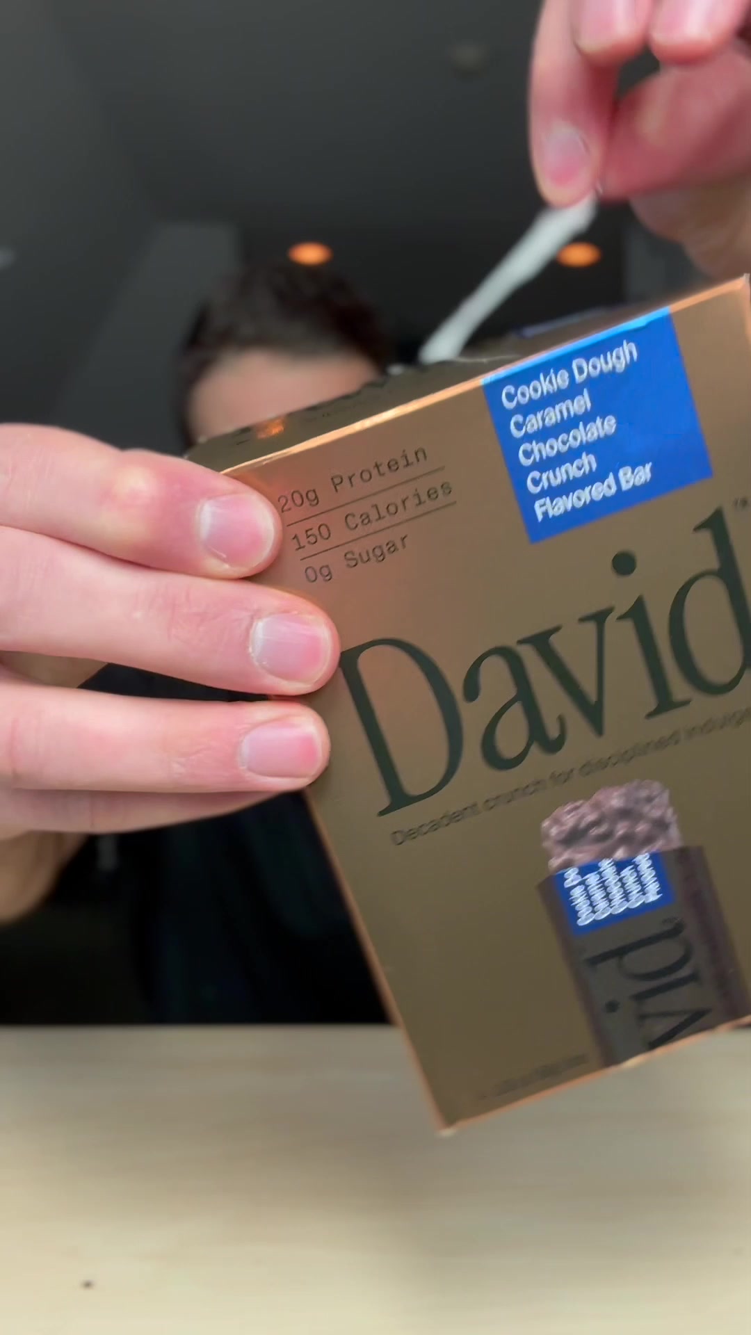 David Protein Facebook ad: 20g Protein. 150 Calories. 0g Sugar.