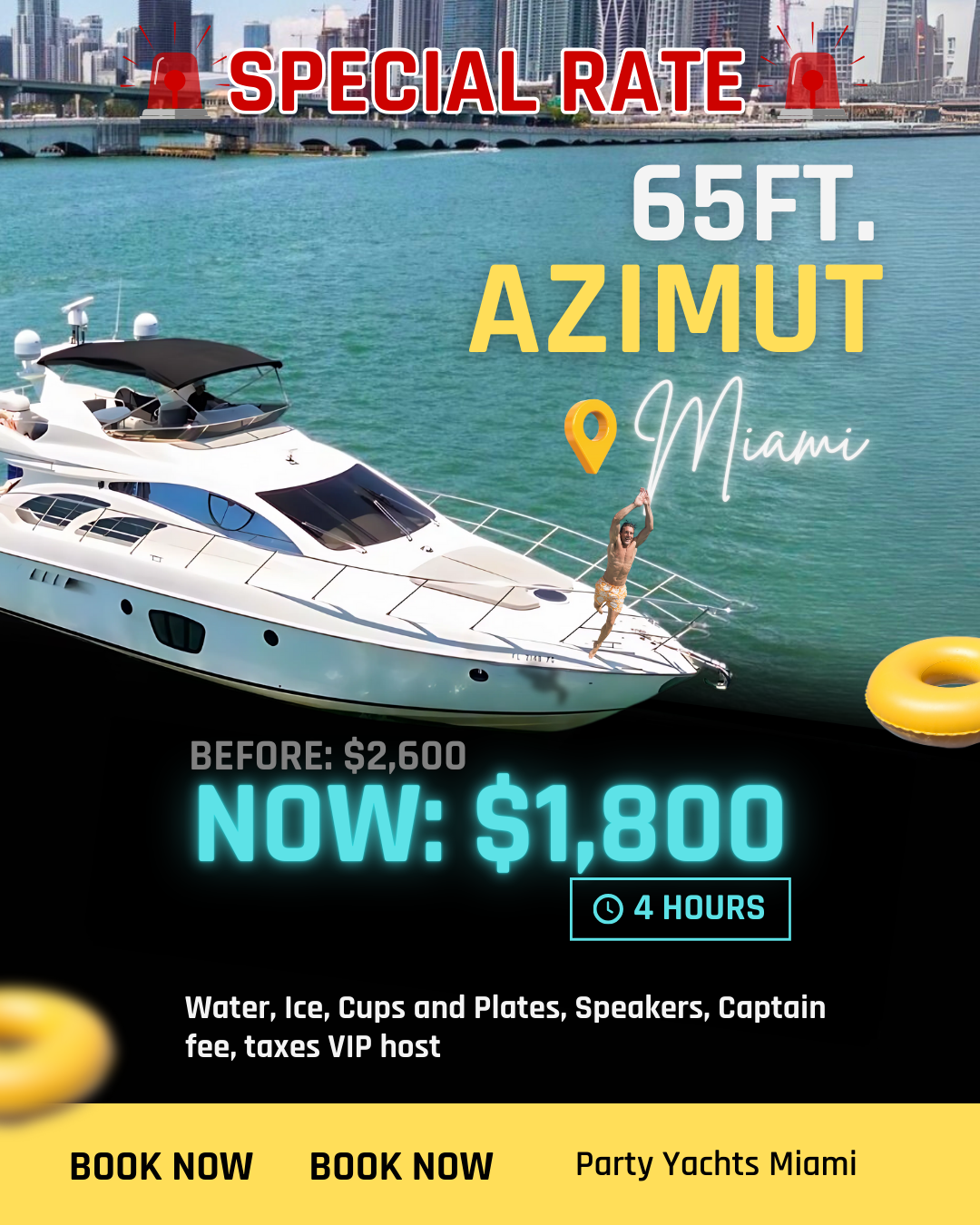 Party Yachts Miami Facebook ad: MIAMI BEACH