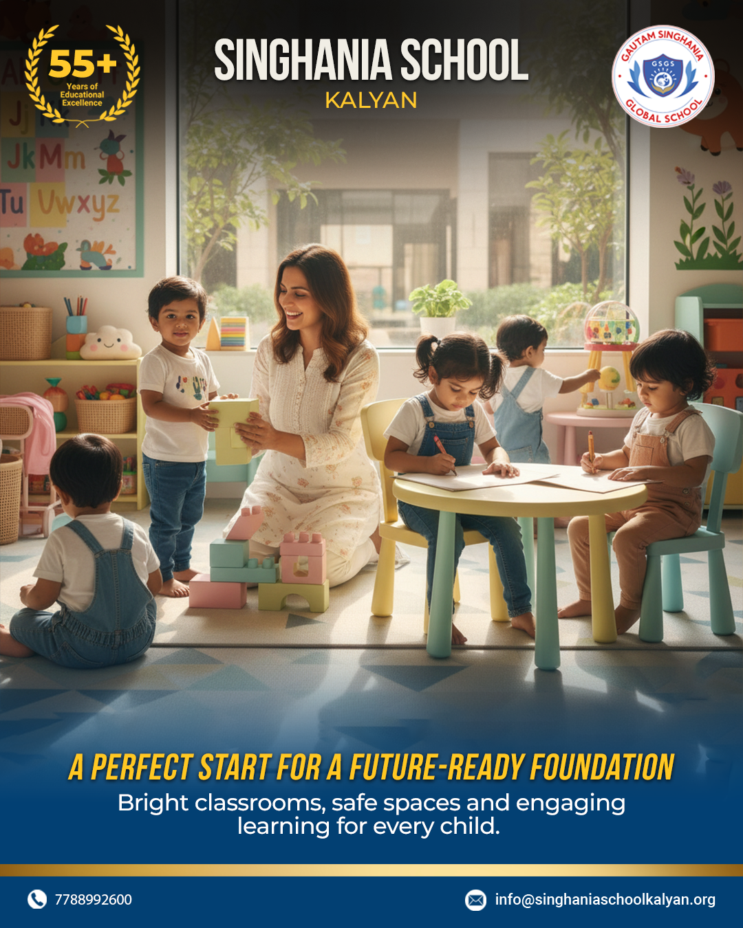 Singhania School Kalyan Facebook ad: Book your school your today