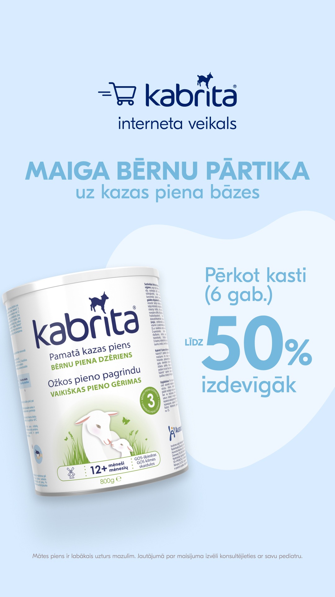 Kabrita Latvia Facebook ad from Aug 10, 2026