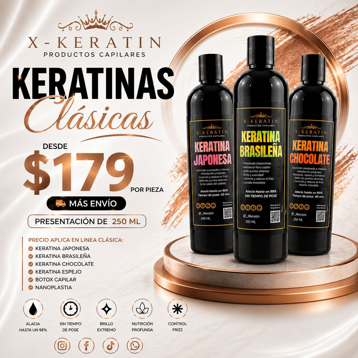 X-Keratin Productos capilares Facebook ad: Mas barato que un sushi