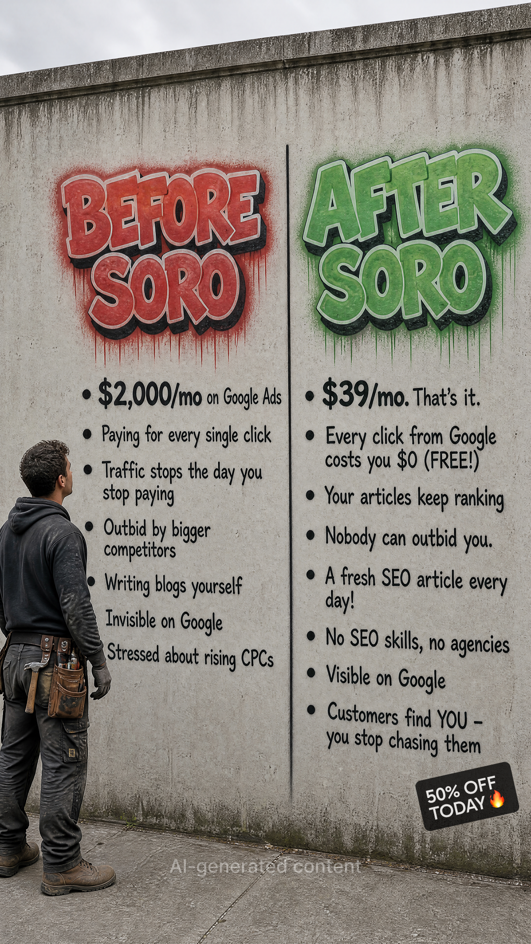 Soro SEO Facebook ad: Rank #1 on Google