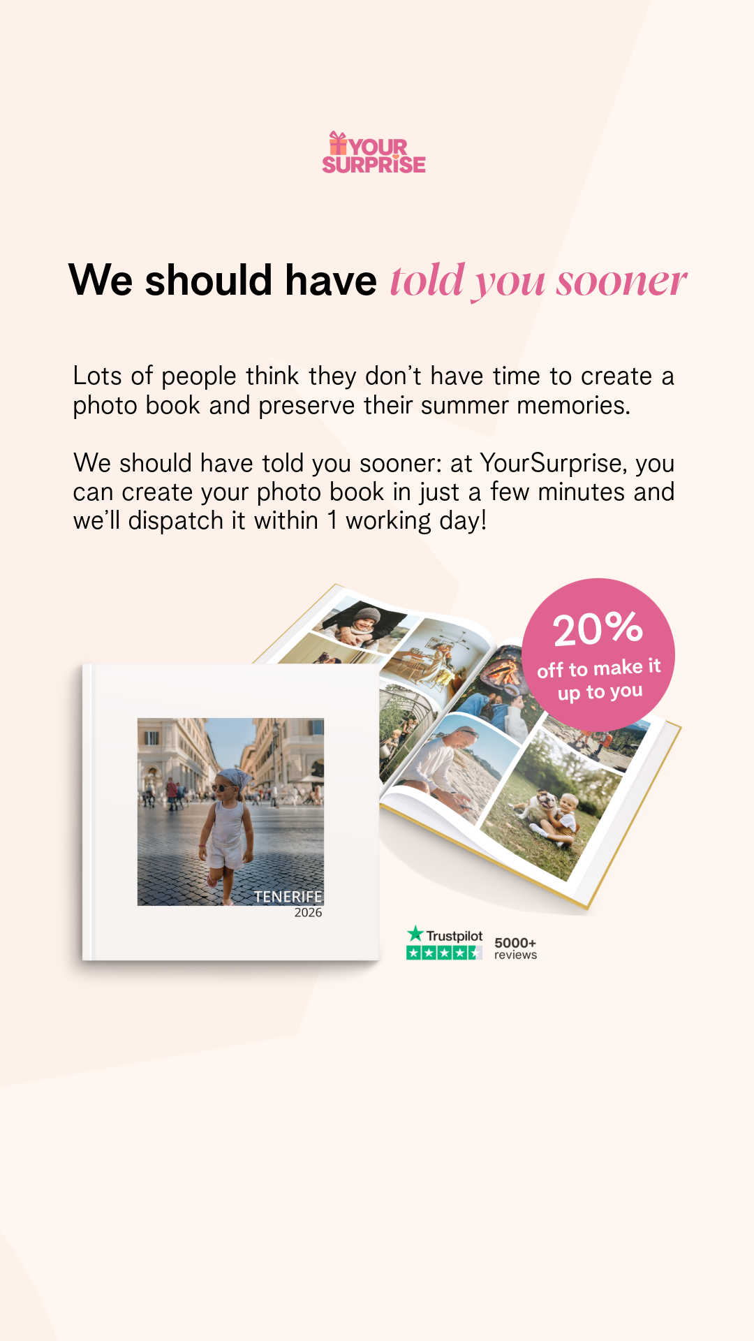 YourSurprise Facebook ad: Sorry we waited