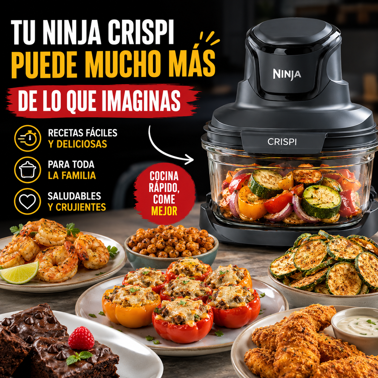 Bien Estar Salud Facebook ad: ¿Solo haces pollo y papas en tu Ninja Crispi?