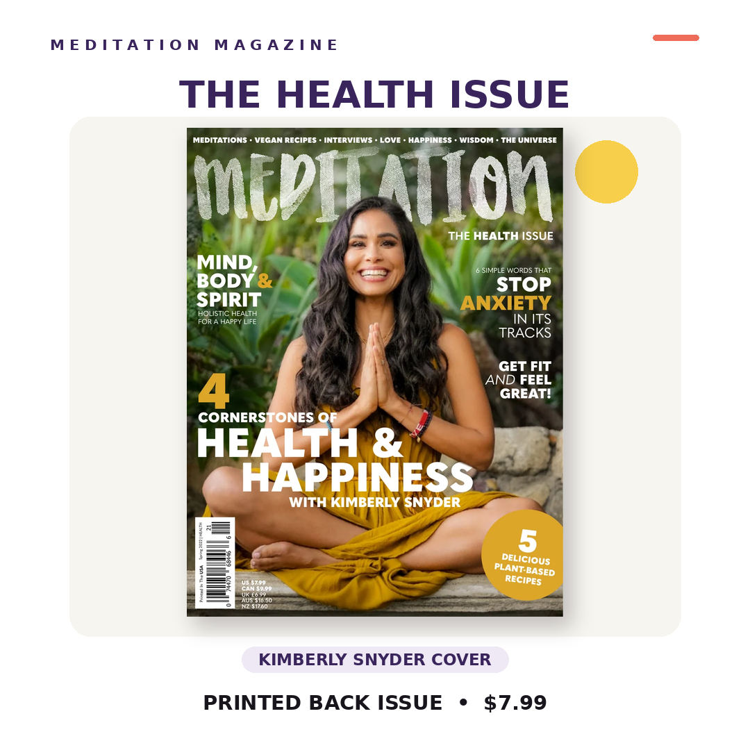 Meditation Magazine Facebook ad: Health, Happiness & Wholeness