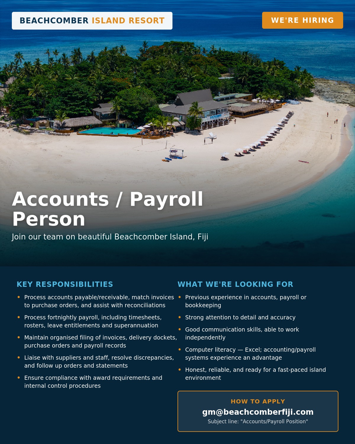 Beachcomber Island Resort Facebook ad