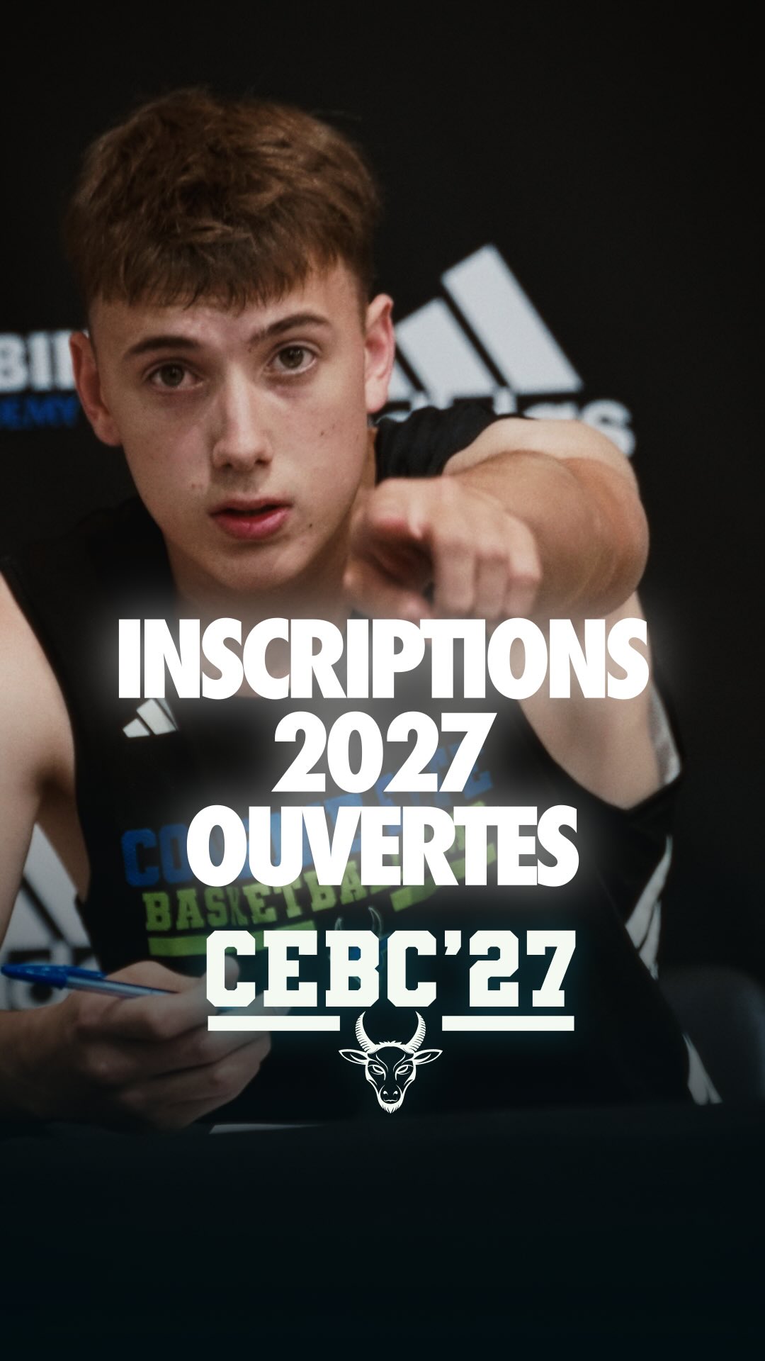 Combine Elite Basket Camp Facebook ad: Inscriptions CEBC 2027 ouvertes!