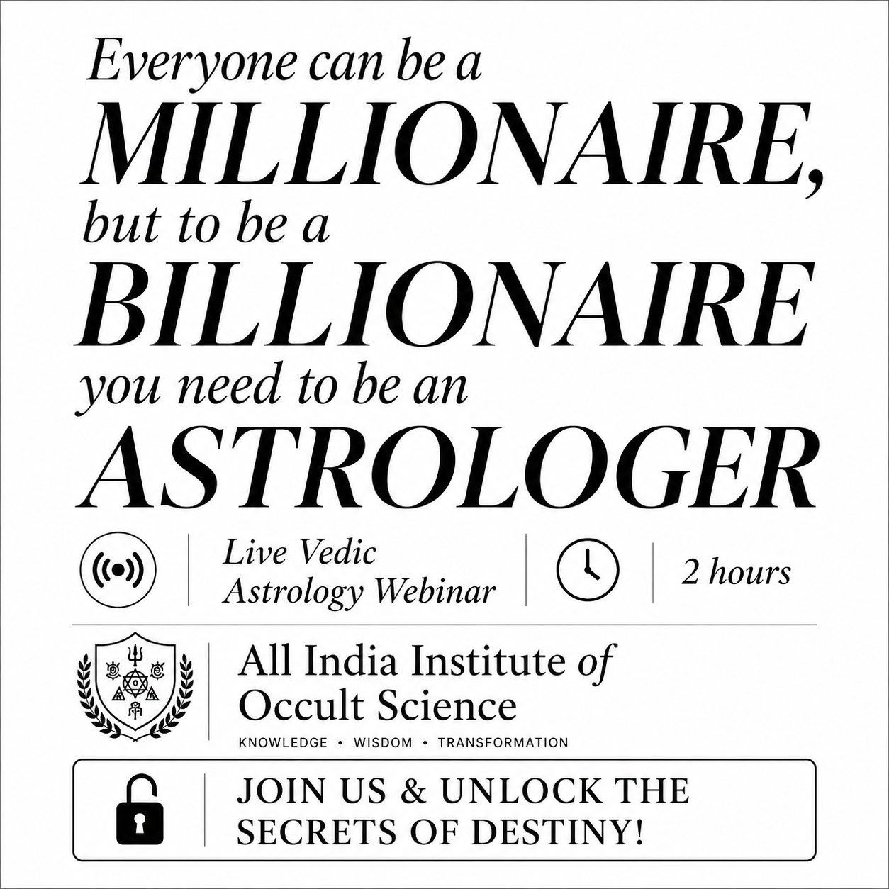All India Institute of Occult Science Facebook ad: Register at ₹49
