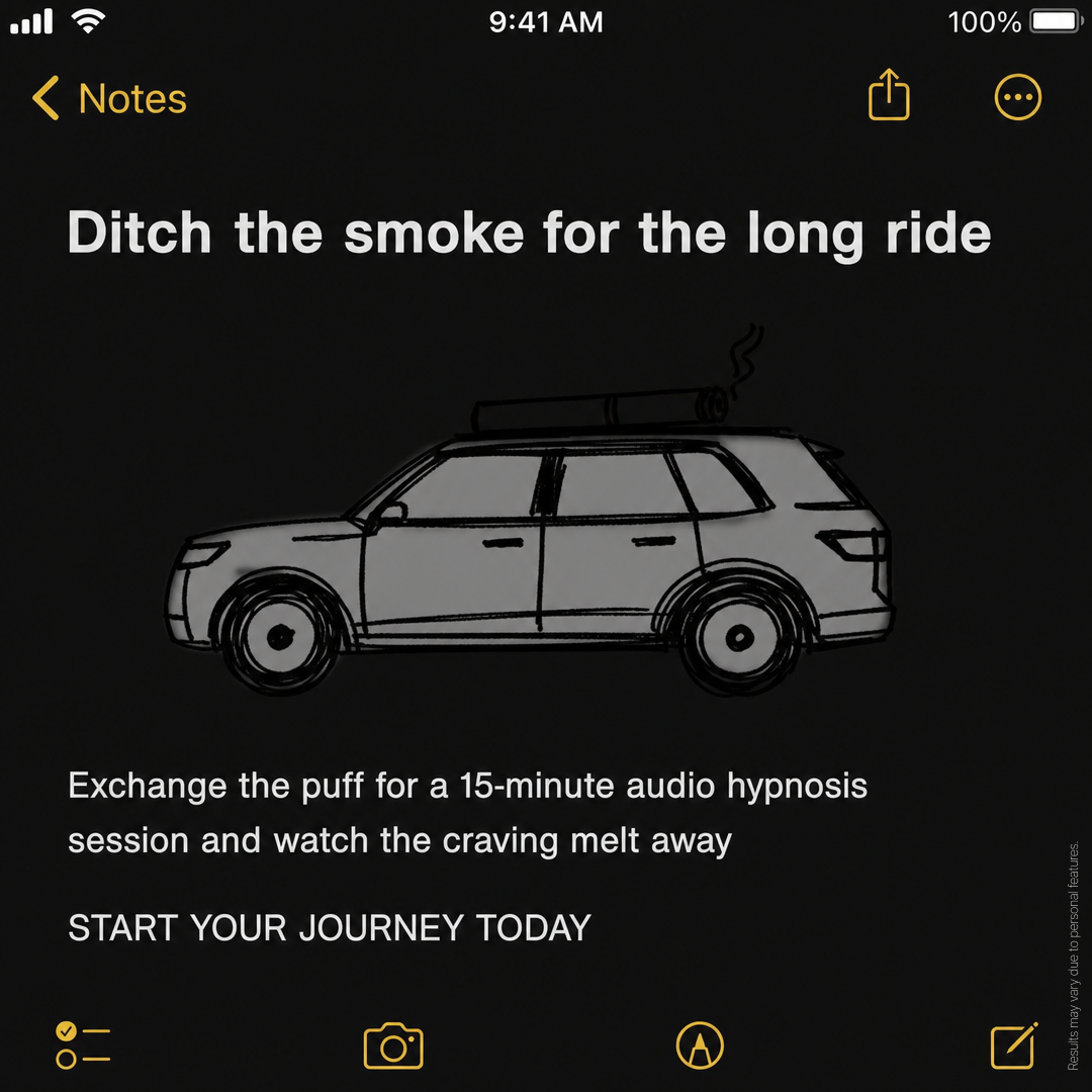 Hypnosis to Stop Smoking Facebook ad