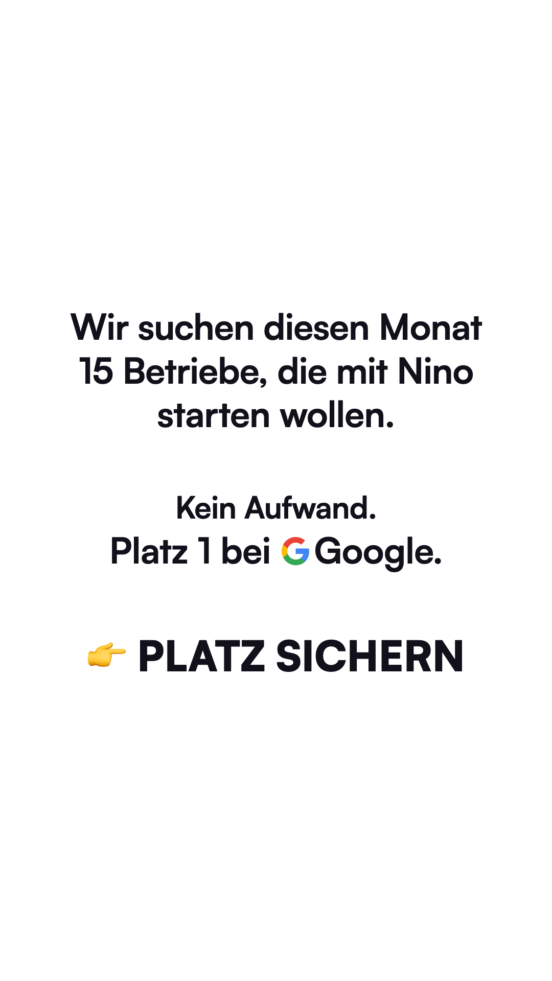 Nino Facebook ad: Platz 1 bei Google