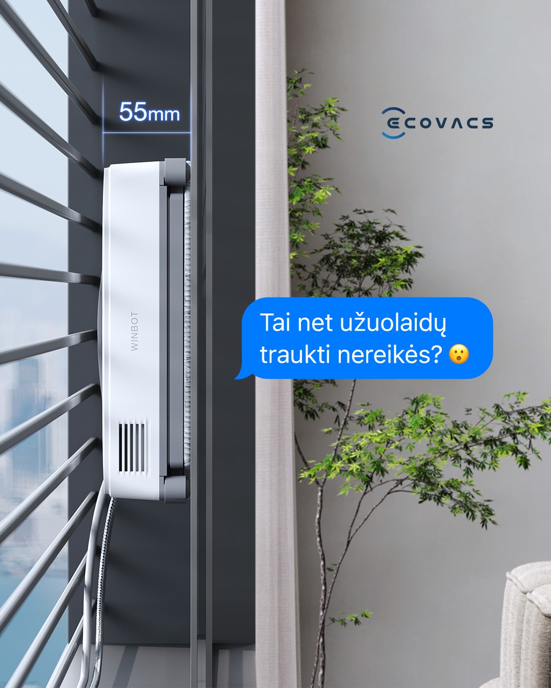 Ecovacs Lietuva Facebook ad: Mini jo pavadinime, ne šiaip sau.