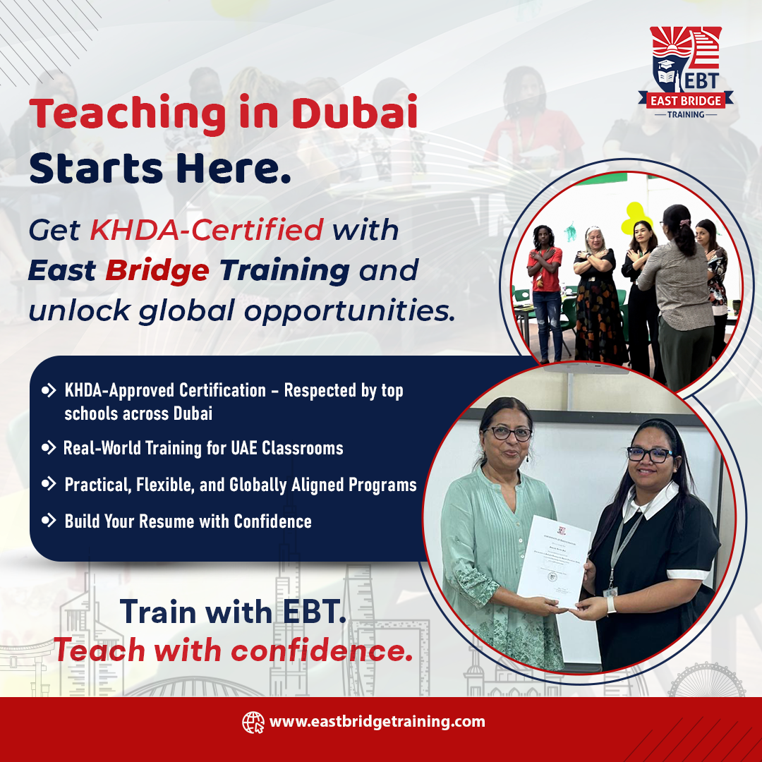 East Bridge Training Facebook ad: DUBAI’S TOP TEACHER TRAINING HUB!