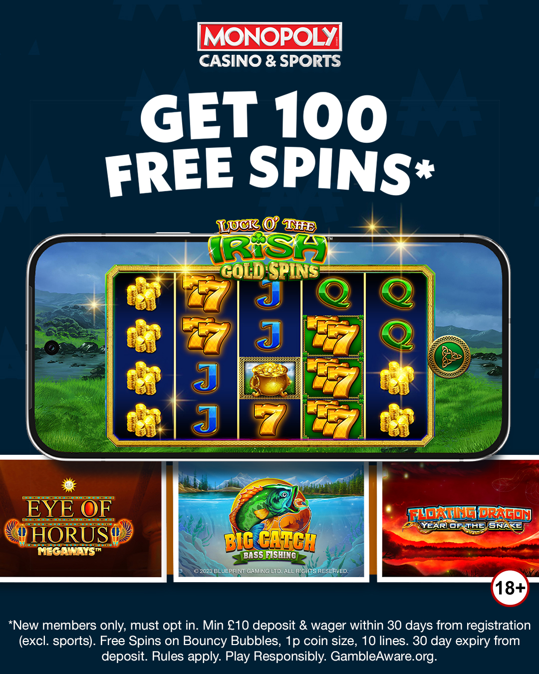 Monopoly Casino & Sports Facebook ad