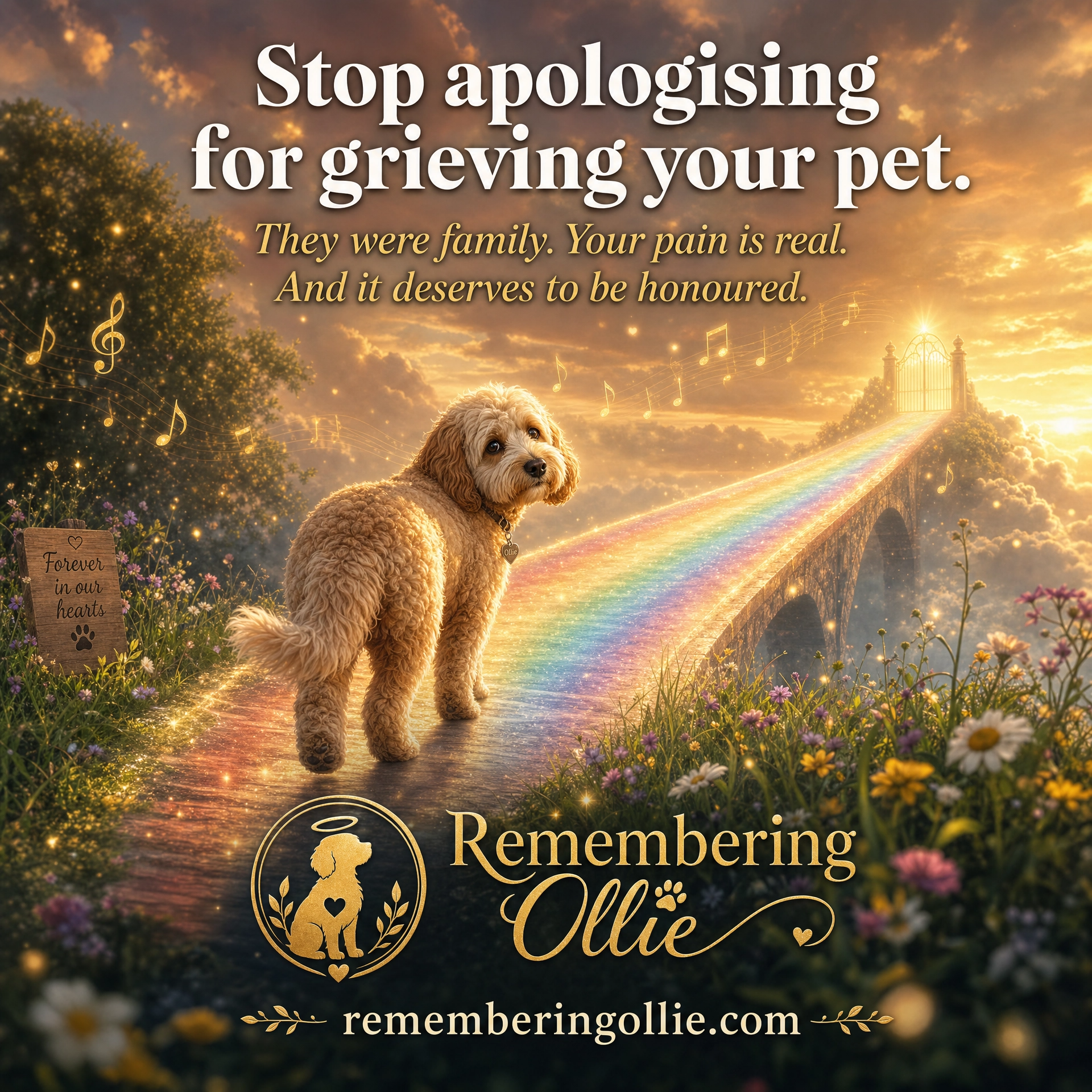 Remembering Ollie Facebook ad: A song for them for Pet Memorial Day