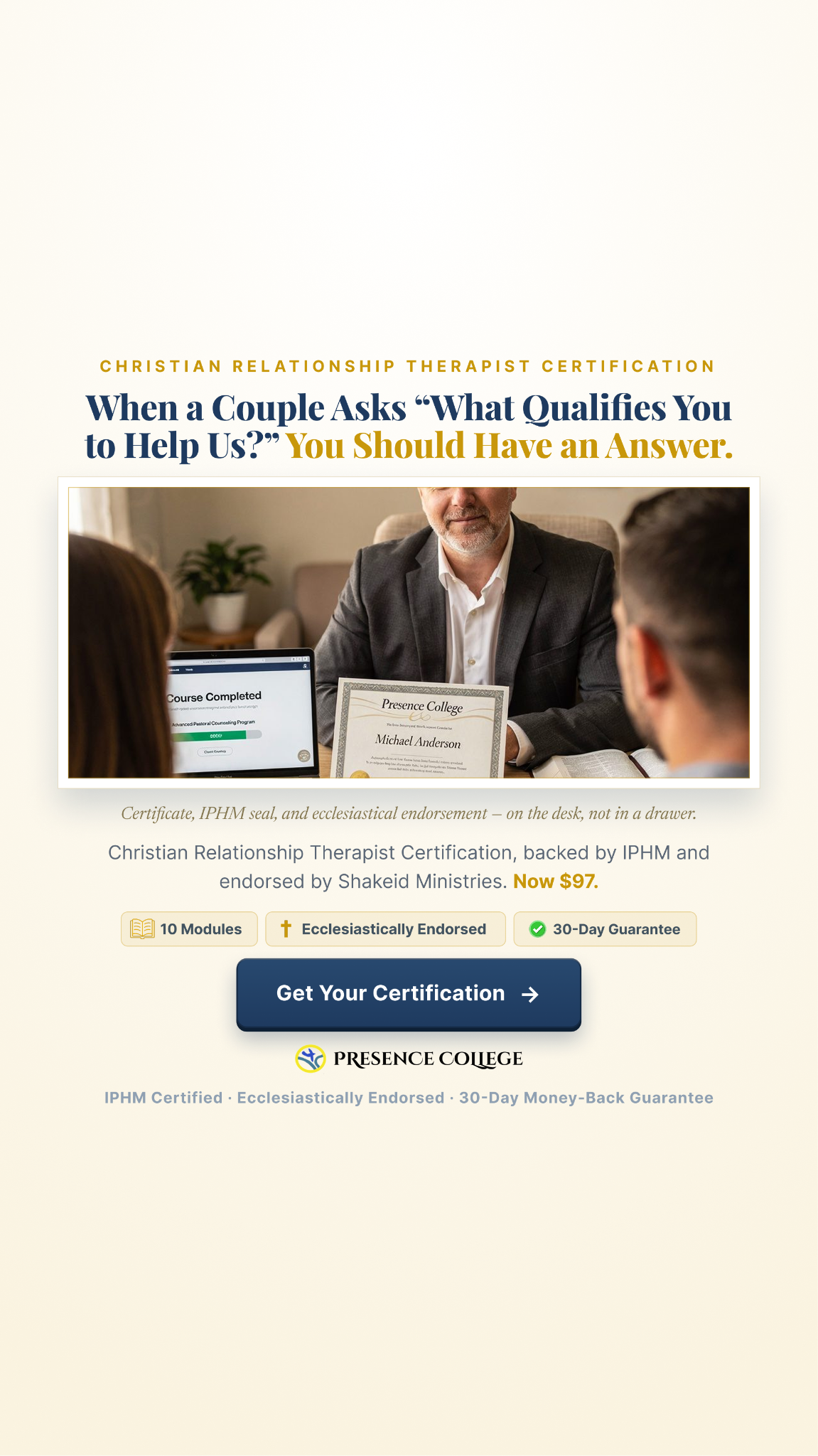 Presence College Facebook ad