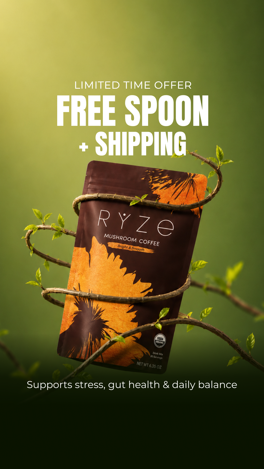 RYZE Superfoods Facebook ad