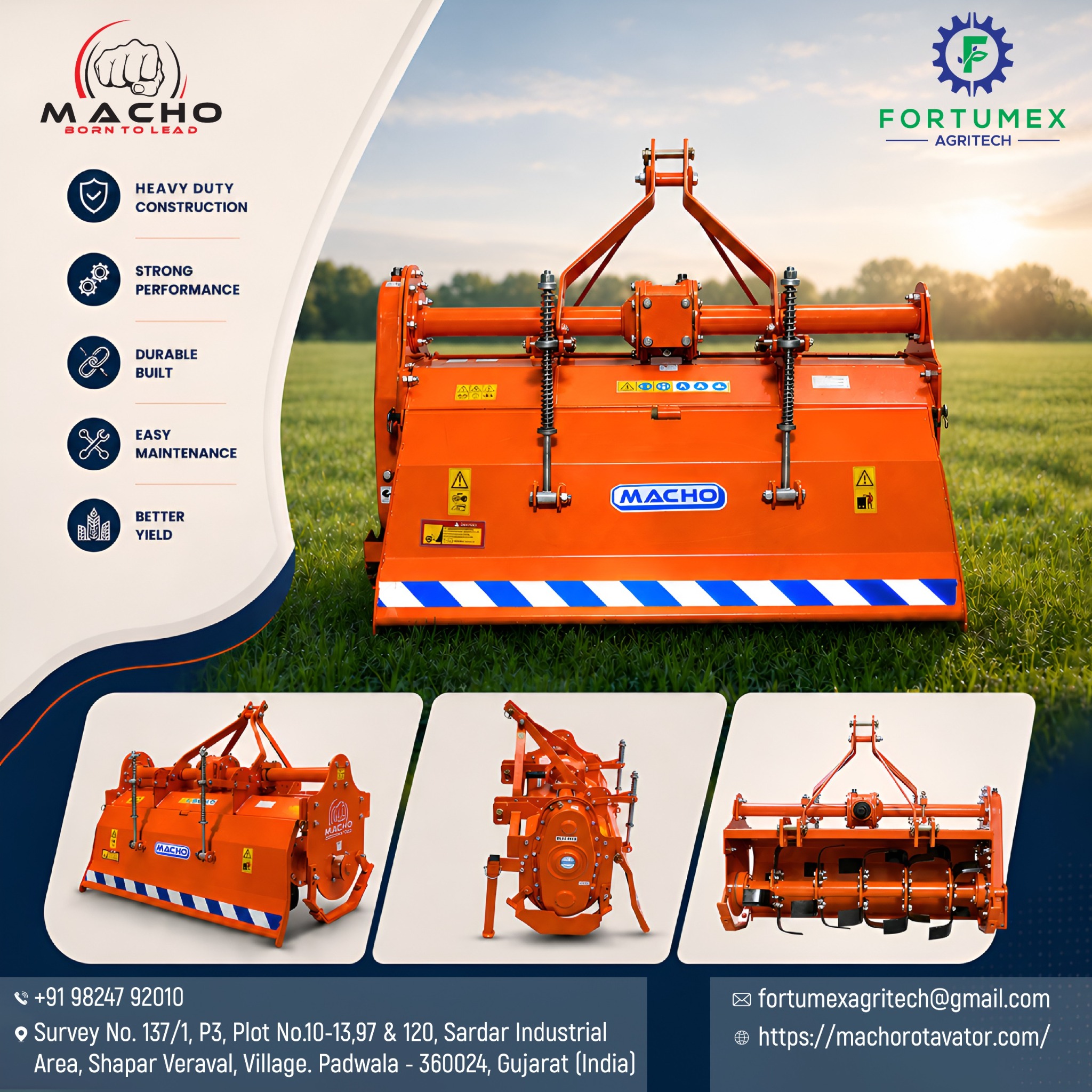 Macho Rotavator Facebook ad: Built to Rule the Fields