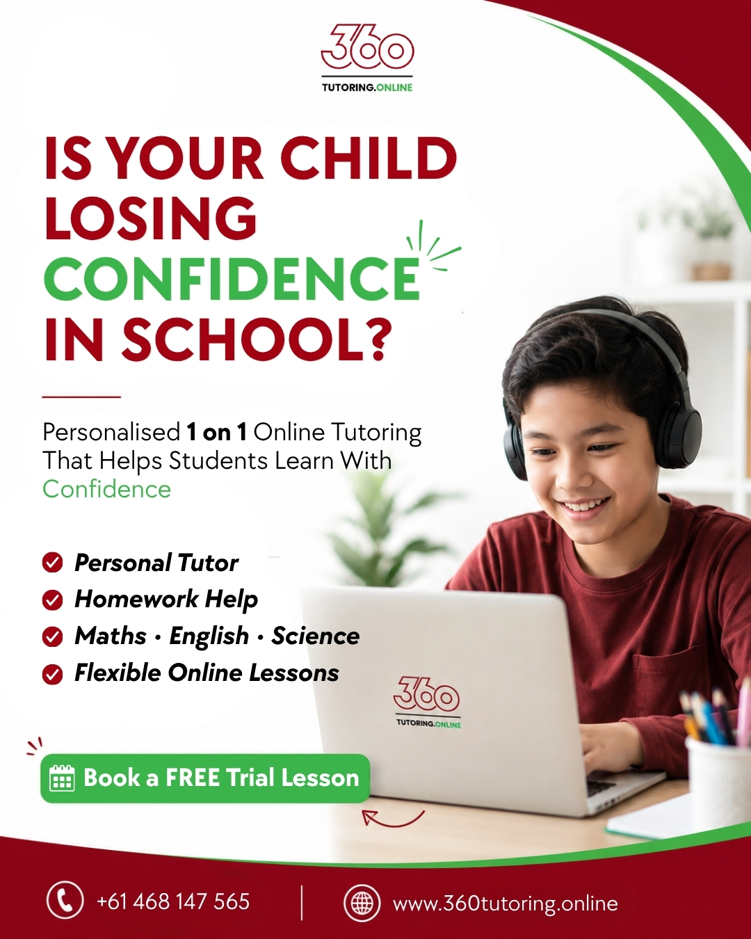 360 Tutoring Online Facebook ad: Enroll Today!
