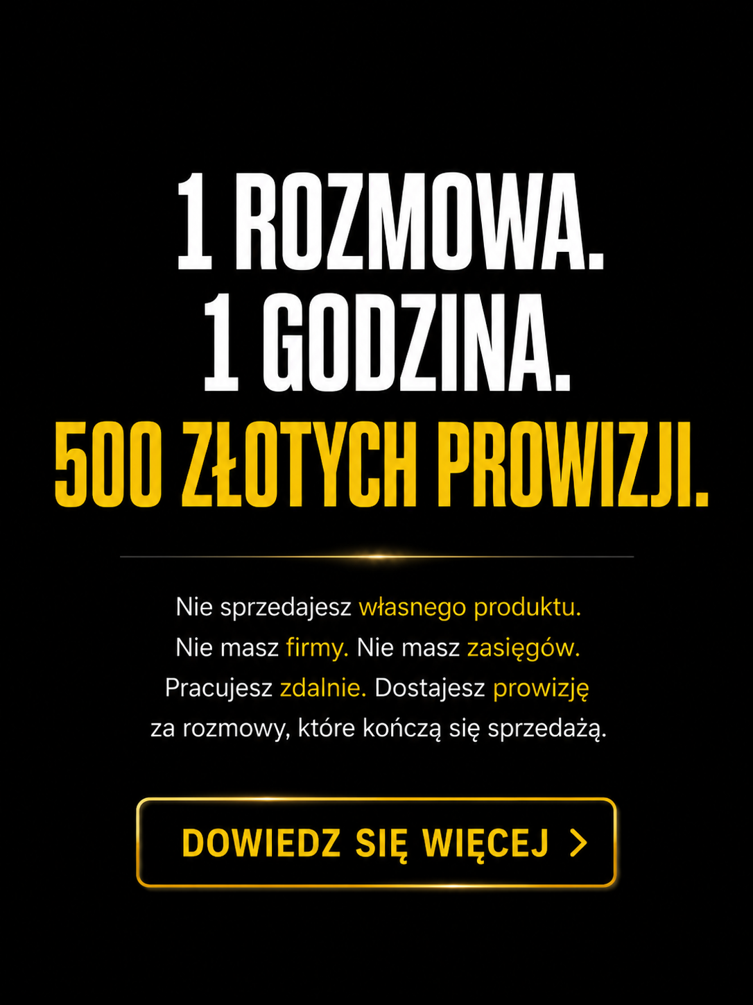 First Close Facebook ad: Zarabiaj na rozmowach 1:1