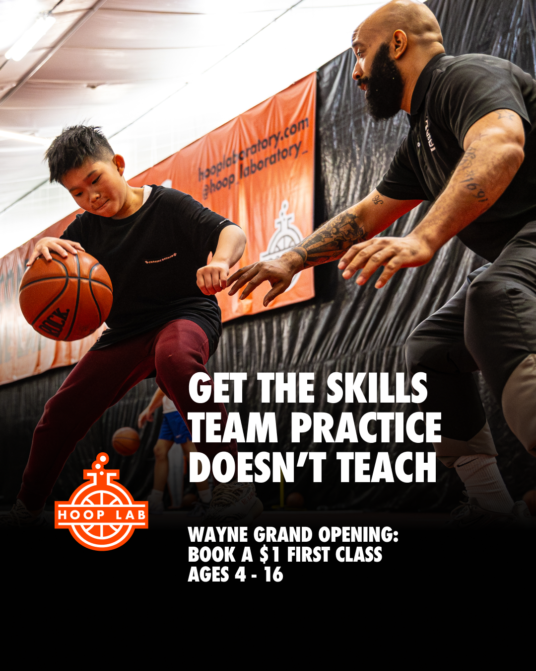 Hoop Lab Facebook ad: Limited Time - $1 First Class