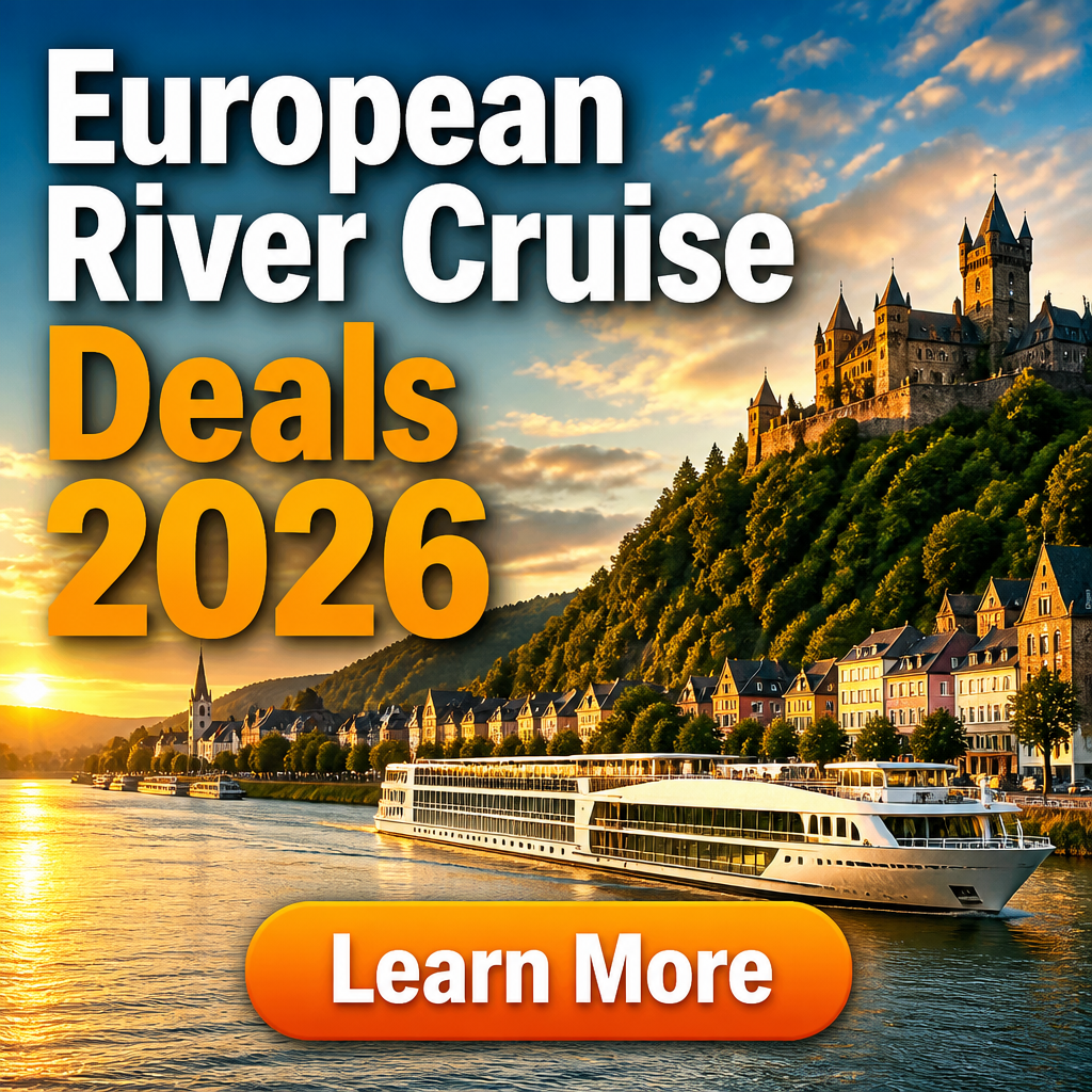 MelinaDore Facebook ad: Search for European River Cruise Deals 2026