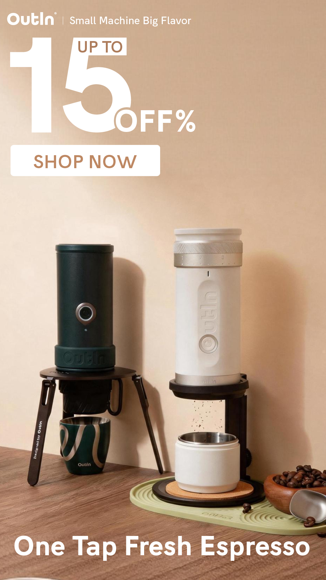 Outin Portable Electric Espresso Machine Facebook ad
