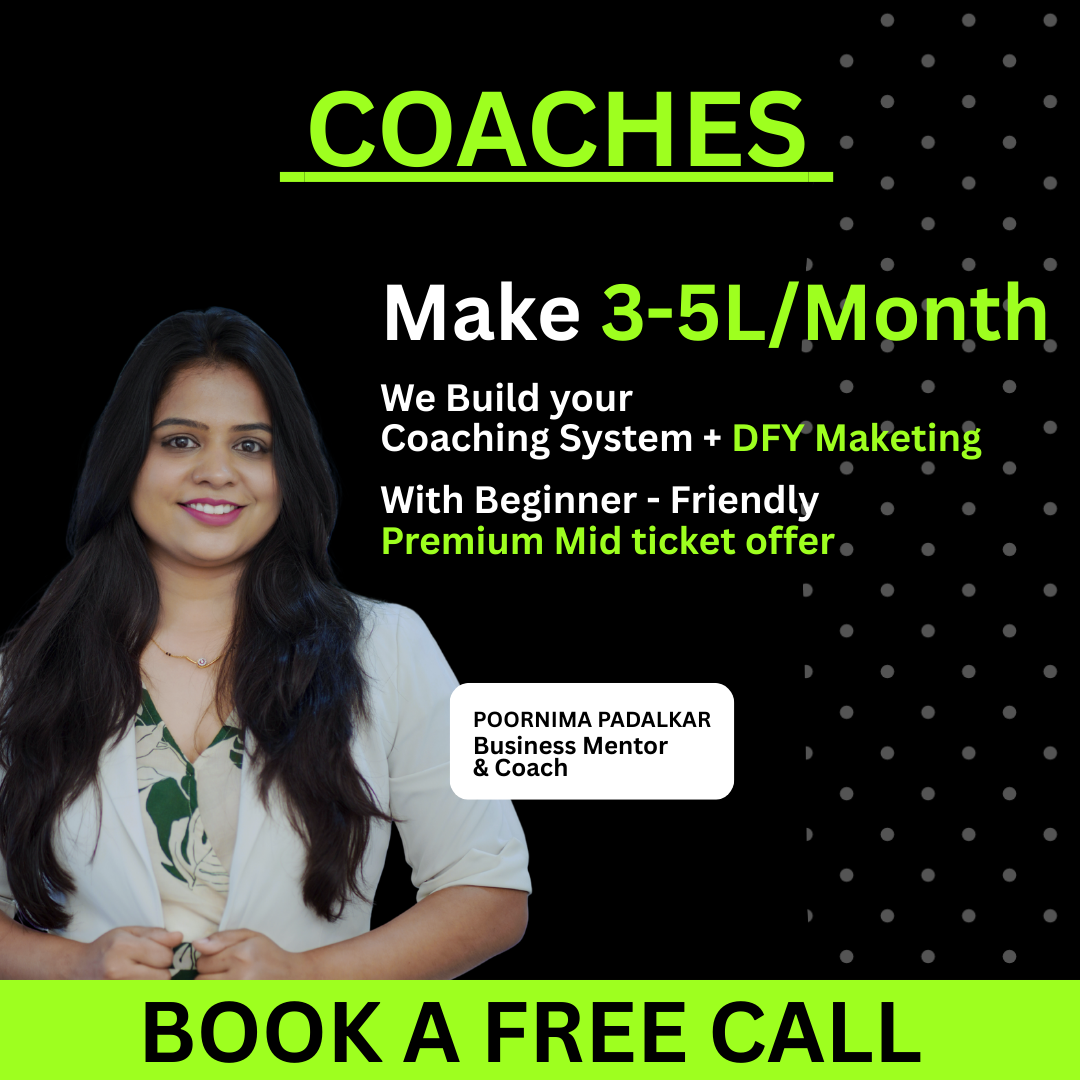 Poornima Padalkar Facebook ad: Coaches: Stop Running After High-Ticket Clients