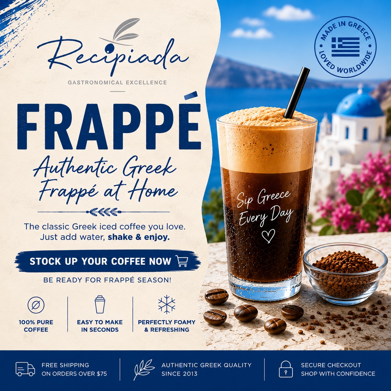 Recipiada.com Facebook ad: Coffee, Tea & Beverage