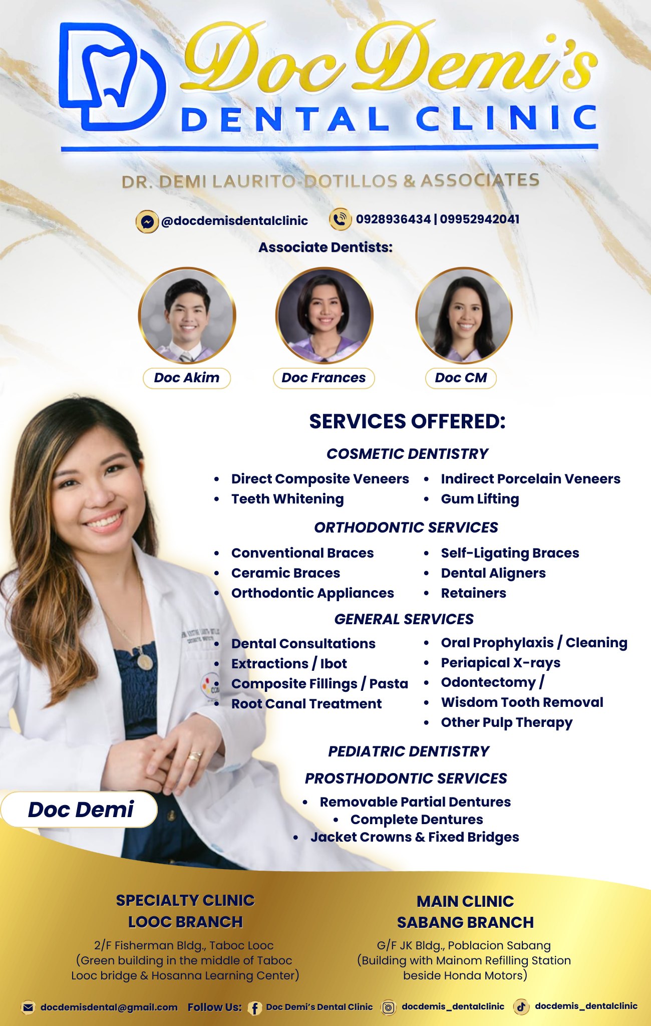Doc Demi's Dental Clinic Facebook ad: Get the 𝘽𝙚𝙨𝙩 𝘿𝙚𝙣𝙩𝙖𝙡 𝘾𝙖𝙧𝙚 at 𝗗𝗼𝗰…
