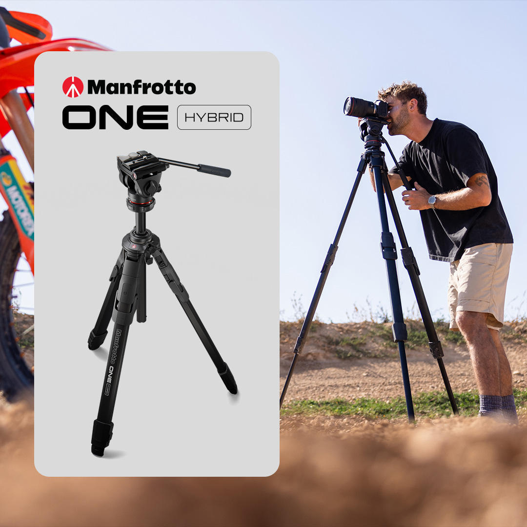 Manfrotto Facebook ad: One hybrid system for photo and video creators.