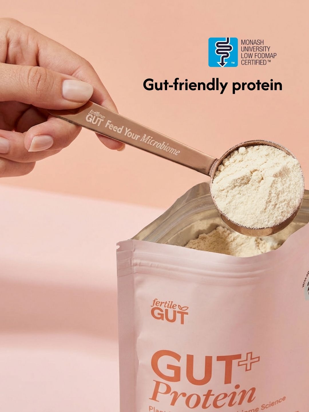 Fertile Gut Facebook ad: A gut-friendly protein designed for women who want…