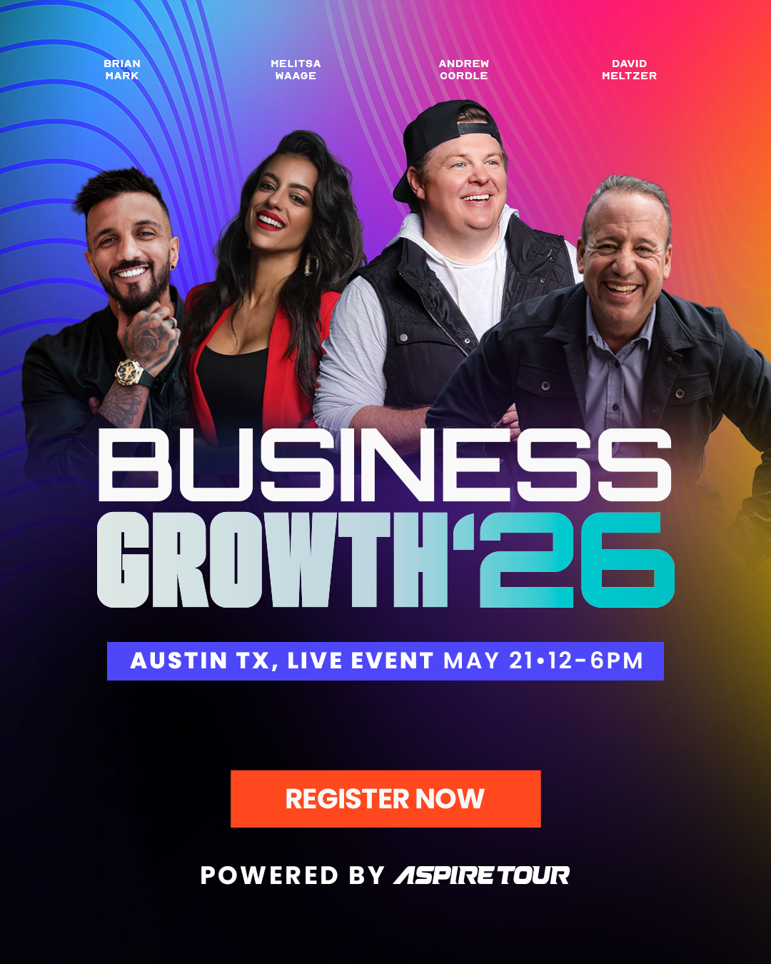 Aspire Facebook ad: The Most Powerful Business Lineup Austin Has Ever Seen