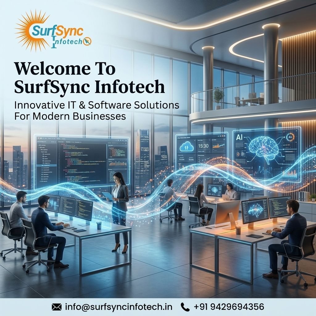 SurfSync Infotech PVT LTD Facebook ad: Welcome to the world of innovation with SurfSync…