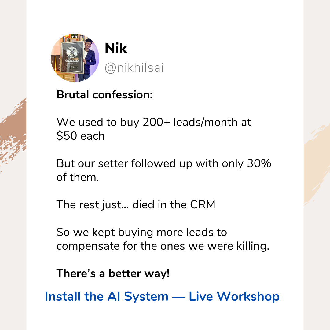 Nikhil Sai Facebook ad: I Thought We Needed More Leads. We Actually Needed Better…
