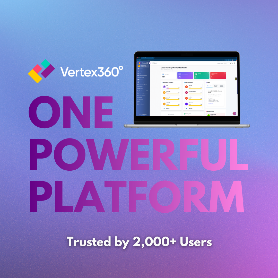 Vertex360 - NDIS Software Facebook ad: Vertex360 is built for established NDIS providers who…